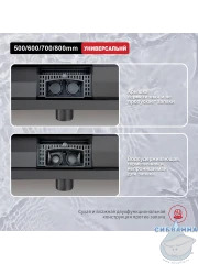 Дренажный трап для душа Raglo R650.60.09 60 см с решеткой (графит) 