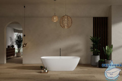 Ванна из искусственного камня ABBER Stein 165x70 AS9632 белая матовая