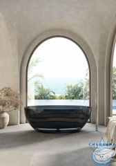 Ванна из полиэфирной смолы ABBER Kristall 165х78 AT9701Onyx черная