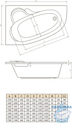 Ванна акриловая C-BATH Atlant 170x110 R