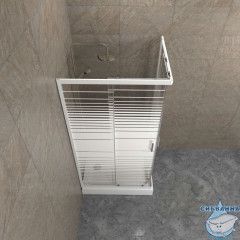 Душевое ограждение Тритон Фьюжн 120x80 профиль белый, стекло полосы Щ0000064851 (с поддоном)