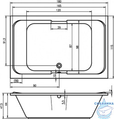 Акриловая ванна Riho Sobek 180х115 BB2800500000000
