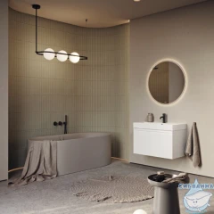 Тумба подвесная Aqwella Pure 65 белый матовый , с раковиной Aqwella Вилис 65