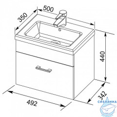 Тумба под раковину Aquanet Верона 50 белый 207765