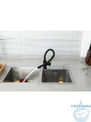 Смеситель кухни Frap F4067-6 (черный матовый)