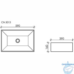  Раковина на столешницу 59 см Ceramicanova Element CN5013