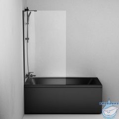 Шторка для ванны AM.PM Gem  80x140 профиль черный, стекло прозрачное W90BS-080-140BT 
