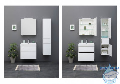 Пенал подвесной Aquanet Бруклин 35 белый глянец 203966