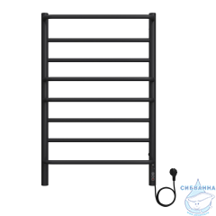 Полотенцесушитель электрический Санприз Евромикс П8 50Х80 (черный матовый) (подключение универсальное)