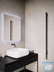 Полотенцесушитель электрический Terminus Uno 3х160 круглая (с возможностью скрытого подключения) (черный матовый)