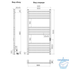 Полотенцесушитель электрический Toni Arti Asti pulsante 13П 500x1000 черный матовый