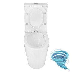 Унитаз напольный со смывом торнадо Azario Conto с бачком и сиденьем Soft Close (микролифт) AZ-T005BR