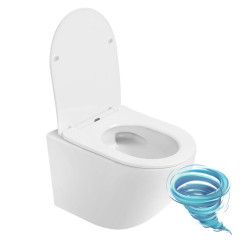 Унитаз подвесной безободковый Abber Bequem  AC1100T с сиденьем Soft Close (микролифт) (белый)