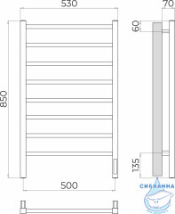 Полотенцесушитель электрический Terminus Ватикан П8 50х85 (брашированное золото)
