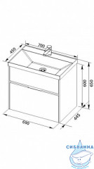 Тумба Aquanet Латина 70 белый 2 ящика с раковиной Орлеан 70 180123