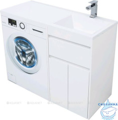 Тумба Aquanet Токио 48 R белый глянец с раковиной Даллас 110