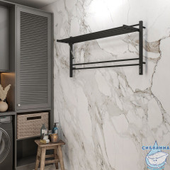 Полотенцесушитель электрический Terminus Горизонт П8 60х120 (с возможностью скрытого подключения, подключение справа) (черный муар)