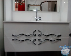 Тумба подвесная Aqwella Clarberg Due Amanti 120 DUE0112W белый, ручки хром с раковиной Elegance 120