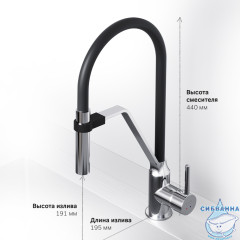 Смеситель для кухни AM.PM Like F8013000 (хром/черный)