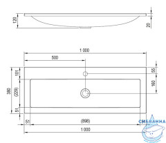 Мебельная раковина Ravak Clear 100 XJJ01110000