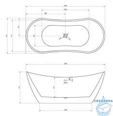 Акриловая ванна Abber AB9322 180x80 с каркасом