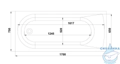 Ванна из искусственного камня Bas Афина 170х75 (с каркасом) (белый матовый)