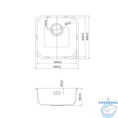 Мойка, нерж. сталь, сатин, 446*446, Mate, IDDIS, MAT44S0i77