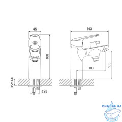 Смеситель для ванны на борт Iddis Torr TORSB10i07 с душевым гарнитуром (хром)