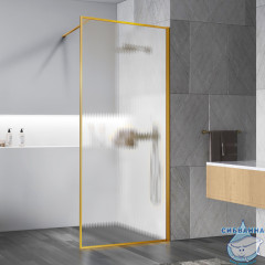 Walk-in Vincea Walk In HS 120 профиль брашированное золото , стекло рифленое VSW-1HP120FLBG