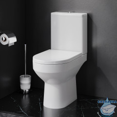 Унитаз напольный безободковый AM.PM Spirit 2.0 C708600WH (c бачком без сиденья) (белый глянцевый)