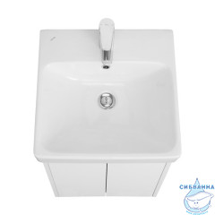 Тумба Акватон Сканди Doors 45 с раковиной Адриана 45 белый глянец/матовый