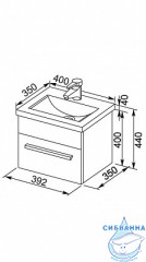 Тумба под раковину Aquanet Нота 40 белый 159137