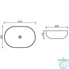  Раковина на столешницу 61 см Ceramicanova Element CN6064