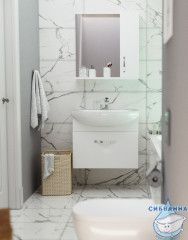 Шкаф-зеркало 1Marka Вита 65 (1 дверь) белый глянец