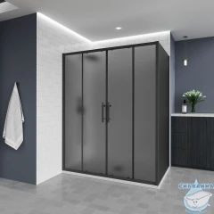 Душевое ограждение Veconi Эво 120x70 профиль черный, стекло тонированное E4-SP-B-12070-12-C9 (без поддона)