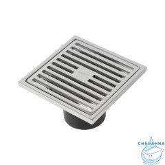 Трап душевой, вертикальный выпуск, сухой затвор, 10х10см, хром матовый, IDDIS, 980CV10SB3DDZ