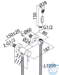 Смеситель с гигиеническим душем на эксцентриках, хром глянцевый, Tidy, Milardo, TIDSB15M08