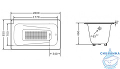Чугунная ванна Goldman Maxima 200x85 с ножками и ручками