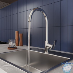 Смеситель для кухни с каналом для фильтрованной воды, глянцевый хром, Rora, Milardo, RORSBFJM05