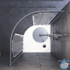 Душевое ограждение AM.PM Gem 100x100 W90G-401-100WT профиль хром, стекло прозрачное (без поддона)