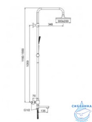 Душевая система Frap F24007 300 1 режим (хром)