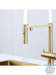 Смеситель кухни Gappo G4397-83 (сатин золотой)