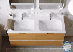 Тумба Aqwella Accent 120 c раковиной Малага 120 дуб золотой 