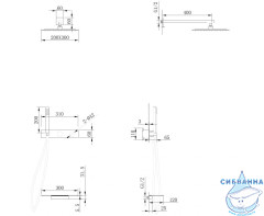 Душевая система Abber Rund AF8750B 300 1 режим (черный матовый)