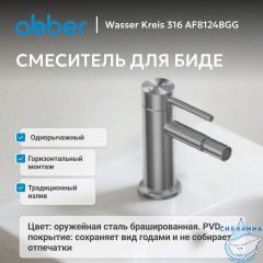 Смеситель ABBER Wasser Kreis 316 AF8124BGG для биде, брашированная оружейная сталь