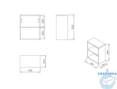 Шкаф открытый Ravak Natural 45 белый X000001055