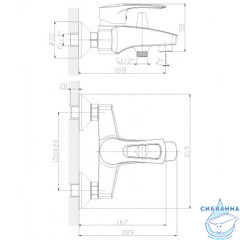 Смеситель для ванны Rossinka T40-31 с душевым гарнитуром (хром)
