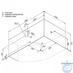 Акриловая ванна Aquanet Capri 170x110 R с каркасом