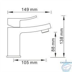Смеситель для раковины Wasserkraft Exter 1603 (без донного клапана)(бронза)