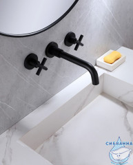 Смеситель для раковины встраиваемый Abber Wasser Kreis AF81121B (черный матовый)